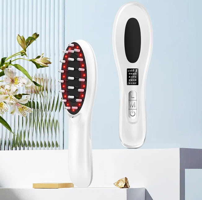 Nuevo cepillo eléctrico para el cuidado del cabello con aniones, microcorriente, luz roja y azul, y masaje vibratorio