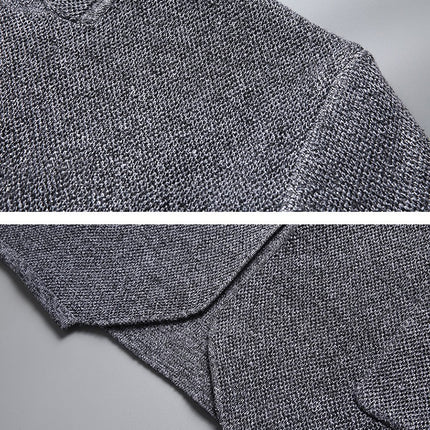 Pocket Stand Collar Cardigan Sweater Men