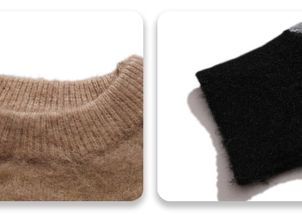 Color Contrast Pin Round Neck Jumper