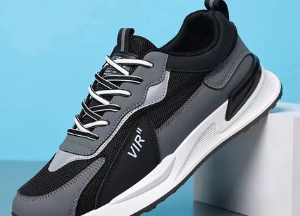 Men's Color Block Mesh Shoes Fashion Casual Lace-up Sneakers Outdoor Breathable Running Sports Shoes