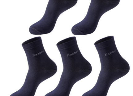 Socks Solid Color Socks Men's Mid-tube Bamboo Fiber Socks Men