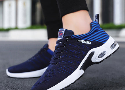Fashion Mesh Shoes With Striped Design Men Outdoor Breathable  Lace-up Sneakers Csual Lightweight Running Sports Shoes For Men