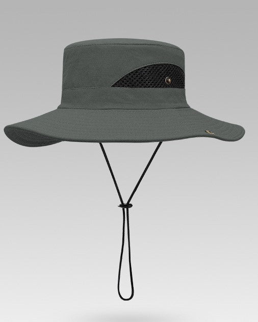 Summer Fisherman Hat Sunscreen UV Breathable Wearable Fishing Sunshade Mountaineering Big Brim Hat