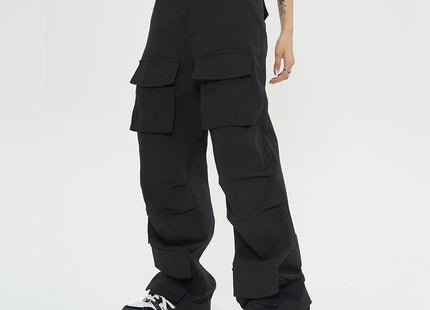 Multi Pocket Tooling Wide Leg Trousers For Men