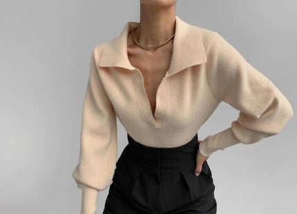 Paul Lapel Elegant Top Sweater