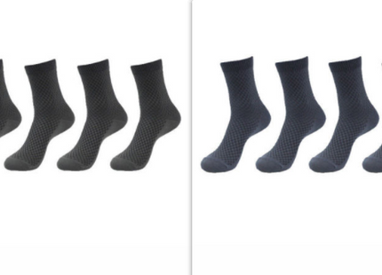 5 Pairs Bamboo Fiber Socks Men's Mid-calf Breathable Socks Business Men's Socks Solid Color