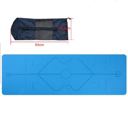 TPE yoga mat body position line 6mm non-slip environmental protection fitness yoga mat