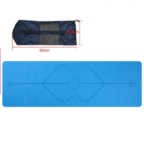 TPE yoga mat body position line 6mm non-slip environmental protection fitness yoga mat