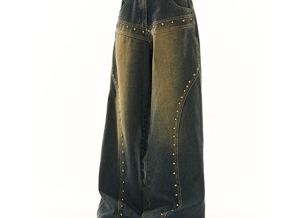 Washed-out Vintage Blue Washed Low Waist Jeans For Women