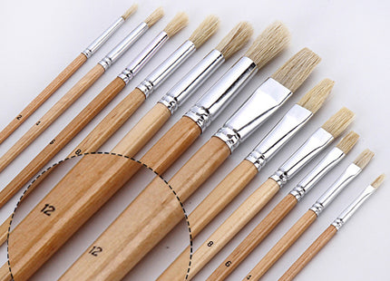 Canvas Pen Curtain Brush, Multi-function Log Rod Oil Paint Brush Art Painting Set