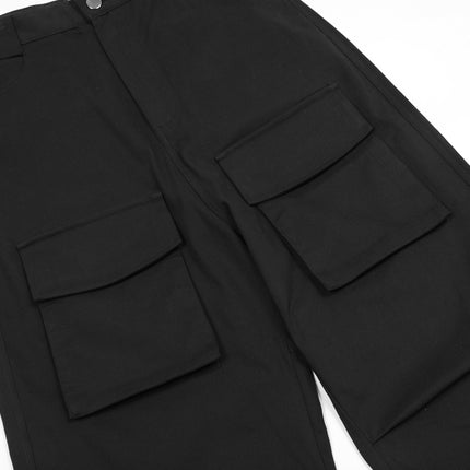Multi Pocket Tooling Wide Leg Trousers For Men