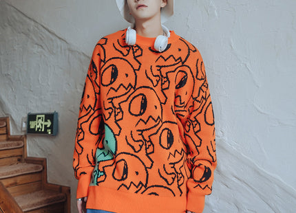 Collision Cartoon Pattern Jumper For Men