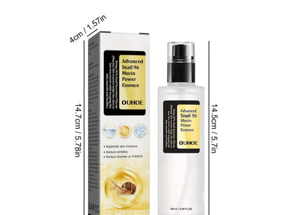 Snail Mucin Power Essence Moisturiser, 100ml Snail Mucin Essence Repairing Hyaluronic Acid Essence, Hydrating Serum For Face With Snail Secretion Filtrate For Dark Spots And Fine Lines