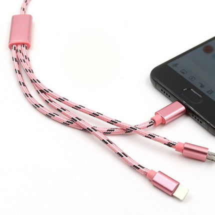 Three-in-one Data Cable USB Cable Short TYPE-C Mobile Phone Universal Three-in-one Charge Cable