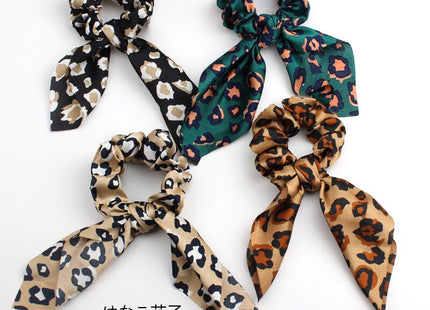 4Pcs Leopard Snake Floral Streamers Scrunchies Women Hair Scarf