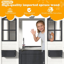 Outdoor Weatherproof Wooden Playhouse White Kitchen-2