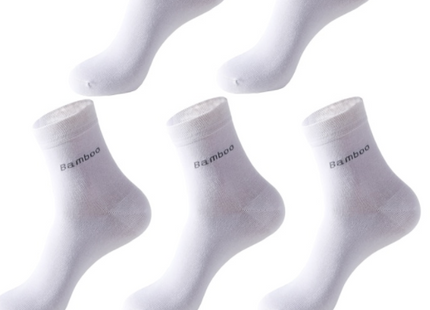 Socks Solid Color Socks Men's Mid-tube Bamboo Fiber Socks Men