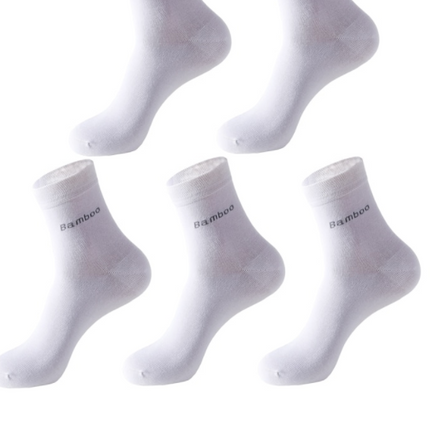 Socks Solid Color Socks Men's Mid-tube Bamboo Fiber Socks Men