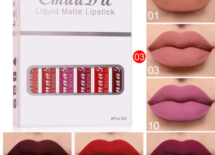 6 Boxes Of Matte Non-stick Cup Waterproof Lipstick Long Lasting Lip Gloss