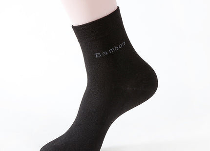 Socks Solid Color Socks Men's Mid-tube Bamboo Fiber Socks Men