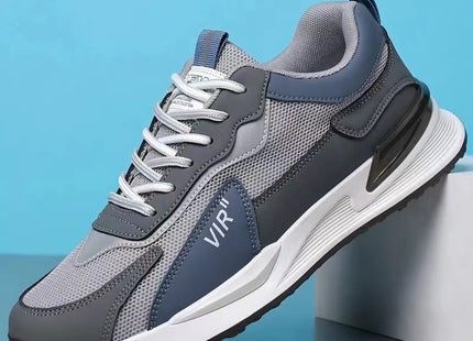 Men's Color Block Mesh Shoes Fashion Casual Lace-up Sneakers Outdoor Breathable Running Sports Shoes