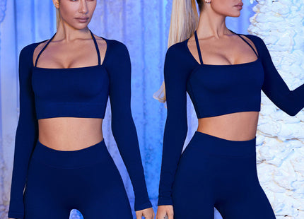 Women Seamless Yoga Tracksuit Set Workout Sportswear Fitness