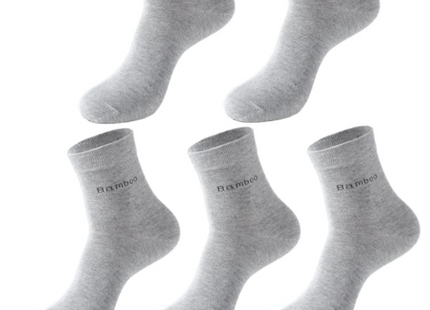 Socks Solid Color Socks Men's Mid-tube Bamboo Fiber Socks Men