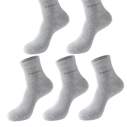 Socks Solid Color Socks Men's Mid-tube Bamboo Fiber Socks Men
