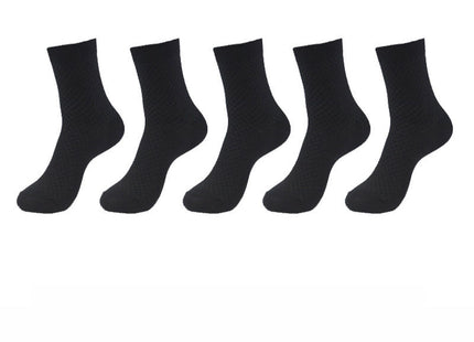 5 Pairs Bamboo Fiber Socks Men's Mid-calf Breathable Socks Business Men's Socks Solid Color