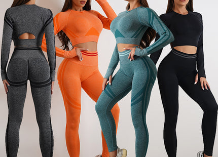 Seamless Yoga Pants Sports Gym Fitness Leggings Or Long Sleeve Tops Outfits Butt Lifting Slim Workout Sportswear Clothing