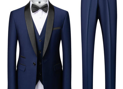 Men's Suit Set Green Fruit Collar Stage Suit Dress Host Performance Bridegroom Best Man Three-piece Suit