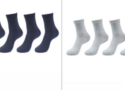 5 Pairs Bamboo Fiber Socks Men's Mid-calf Breathable Socks Business Men's Socks Solid Color