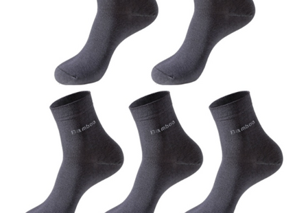 Socks Solid Color Socks Men's Mid-tube Bamboo Fiber Socks Men