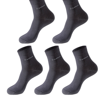 Socks Solid Color Socks Men's Mid-tube Bamboo Fiber Socks Men