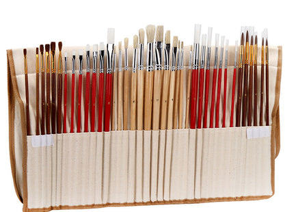 Canvas Pen Curtain Brush, Multi-function Log Rod Oil Paint Brush Art Painting Set