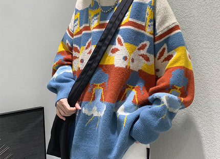 Collision Cartoon Pattern Jumper For Men