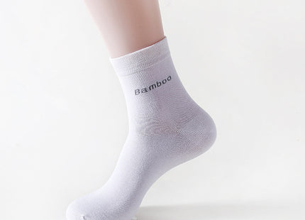 Socks Solid Color Socks Men's Mid-tube Bamboo Fiber Socks Men