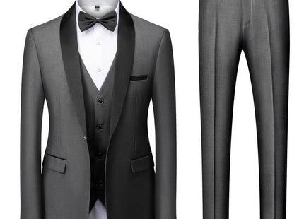 Men's Suit Set Green Fruit Collar Stage Suit Dress Host Performance Bridegroom Best Man Three-piece Suit