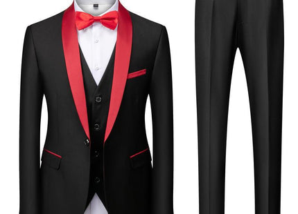 Men's Suit Set Green Fruit Collar Stage Suit Dress Host Performance Bridegroom Best Man Three-piece Suit