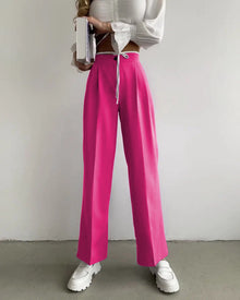 TrendChic - High-Waist Wide Leg Trousers