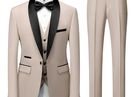 Men's Suit Set Green Fruit Collar Stage Suit Dress Host Performance Bridegroom Best Man Three-piece Suit