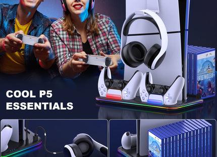 Slim Stand PS5 Controller Cooling Station