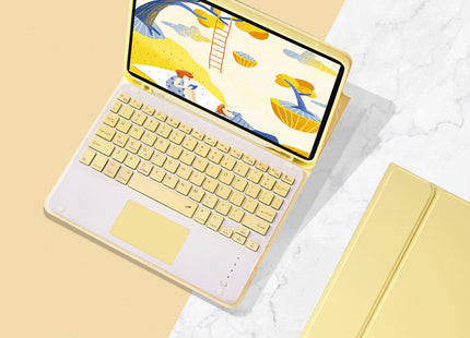 Touch Bluetooth Keyboard Protective Cover Candy Pen Slot Leather Case