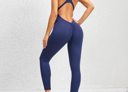 Zippered Yoga Fitness Jumpsuit Sleeveless Tummy Control Stretch Shapewear Butt Lifting Sportswear Women Fashion Outfits Clothing