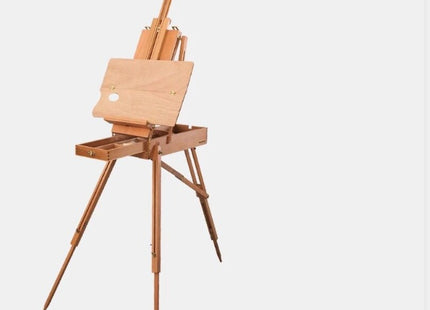 Italian Beech Sketch Portable Paint Box Wooden Pull Rod Oil Painting Box Paint Box Portable Art Oil Painting Easel