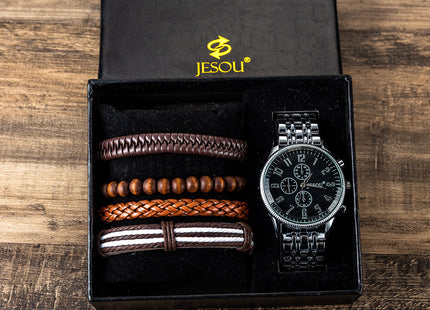 Wristwatch wallet cufflink ballpoint pen Gifts Set for men