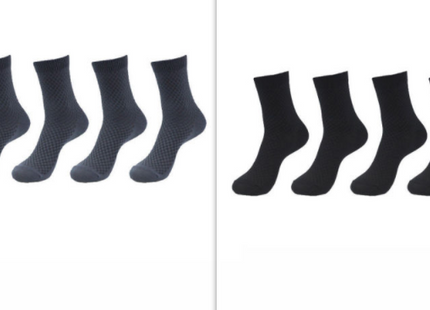 5 Pairs Bamboo Fiber Socks Men's Mid-calf Breathable Socks Business Men's Socks Solid Color