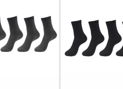 5 Pairs Bamboo Fiber Socks Men's Mid-calf Breathable Socks Business Men's Socks Solid Color
