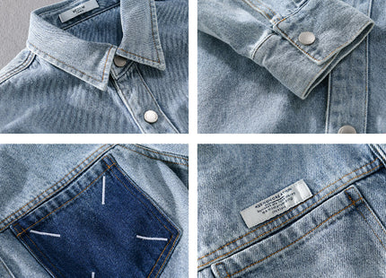 Men's Fashion Retro Denim Long-sleeved Shirt