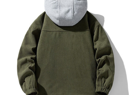 Men's Coat Cotton Corduroy Fake Two-piece Hooded Cotton-padded Jacket